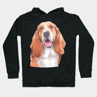 Basset Hound Watercolor Art Hoodie